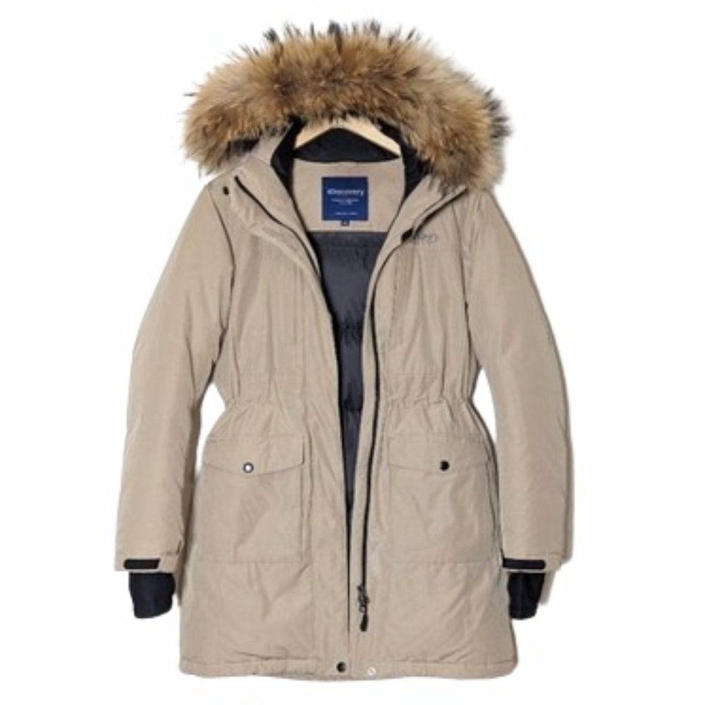 Discovery Expeditions Down Filled Coat Fur Trim Warm XS/S